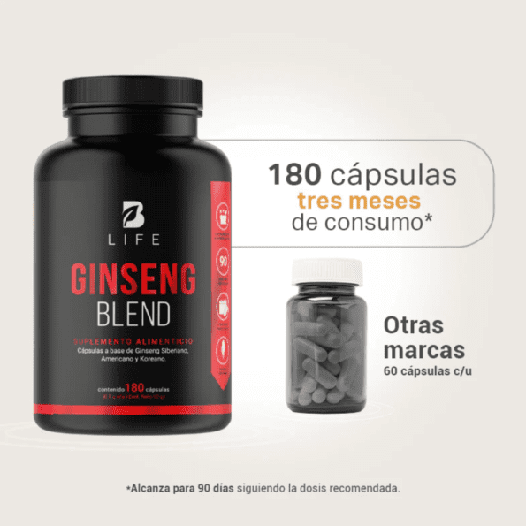 BLife | Ginseng Blend | Mezcla de Ginseng 180 caps | 500 mg - Imagen 5