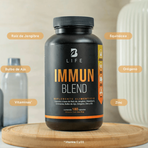 BLife | Immun Blend | Multivitamínico de Vitamina C + Jengibre 180 Cápsulas | 500 mg - Imagen 6