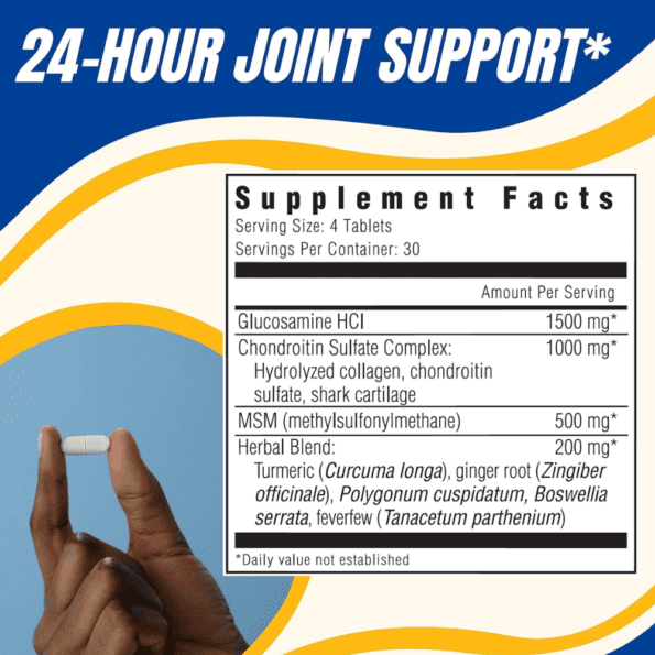 Glucoflex | Glucosamina & Chondroitin Sulfate Complex con MSM 24 horas | 120 tabs - Imagen 2