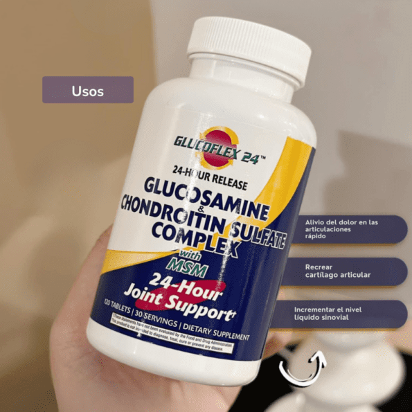 Glucoflex | Glucosamina & Chondroitin Sulfate Complex con MSM 24 horas | 120 tabs - Imagen 3