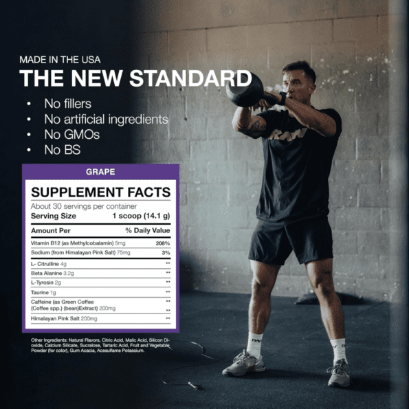 Raw CBUM Essential Pwo | Sabor Grape | 30 serv - Imagen 2