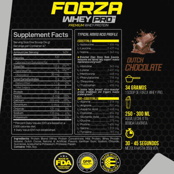 Forzagen | Forza Whey Pro 2.27 kg (5 lb) | Sabor Chocolate - Imagen 3