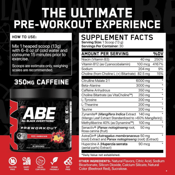 An Abe Ultimate Pre-Work 30 serv | Sabor Red Hawaiian - Imagen 2