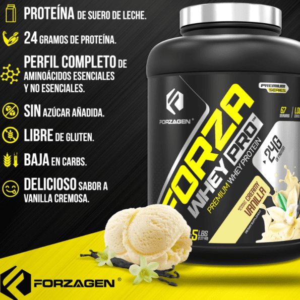 Forzagen | Forza Whey Pro 2.27 kg (5 lb) | Sabor Vainilla - Imagen 4