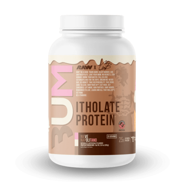 RAW CBUM ISO 780g (1.72 lbs) Proteína aislada de suero de leche | Sabor Nieve Napolitano