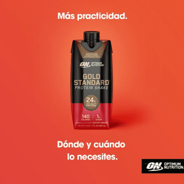 Optimum Nutrition | Gold Standard Shake de Proteína | Sabor Chocolate | 24g Proteína | Shake Listo para Beber - Imagen 3