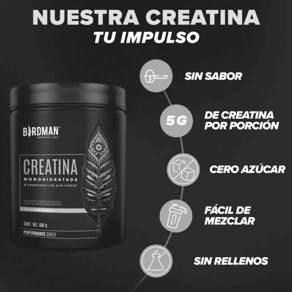 BIRDMAN | Creatina Monohidratada 600 g – 120 serv - Imagen 4