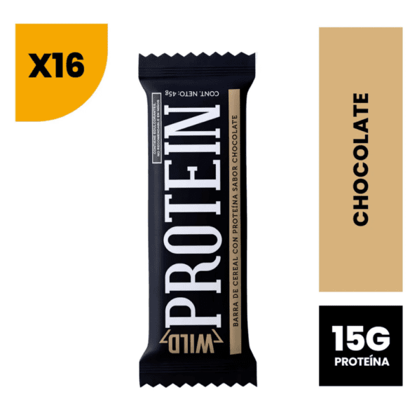 Wild Protein | Barras altas en proteína | Sabor Chocolate | 15 g de proteína | Sin azúcares ni grasa añadida | 45 g cada barra - Imagen 4