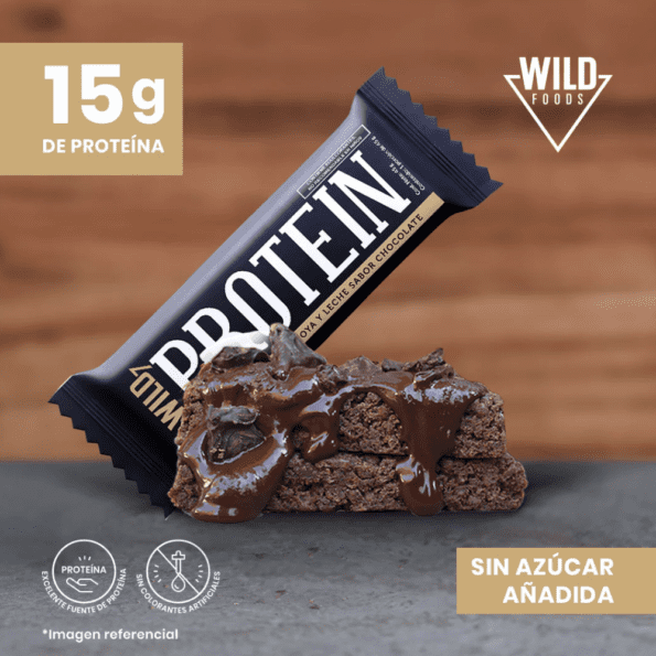 Wild Protein | Barras altas en proteína | Sabor Chocolate | 15 g de proteína | Sin azúcares ni grasa añadida | 45 g cada barra - Imagen 5