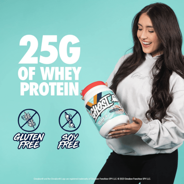GHOST Whey Protein 924g (2 lb) | Sabor Cinnabon | Proteína aislada de suero de leche - Imagen 6