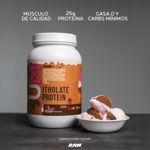 RAW CBUM ISO 780g (1.72 lbs) Proteína aislada de suero de leche | Sabor Nieve Napolitano - Imagen 4