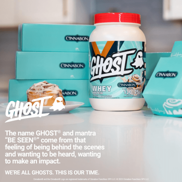 GHOST Whey Protein 924g (2 lb) | Sabor Cinnabon | Proteína aislada de suero de leche - Imagen 8