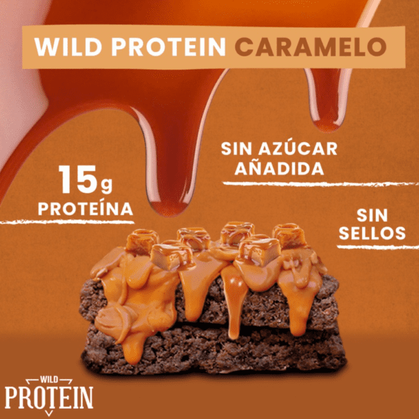 Wild Protein | Barras altas en proteína | Sabor Caramelo | 15 g de proteína | Sin azúcares ni grasa añadida | 45 g cada barra - Imagen 5