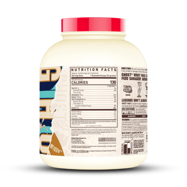 GHOST Whey Protein (5 lb) | Sabor Cinnamon | Proteína aislada de suero de leche - Imagen 2