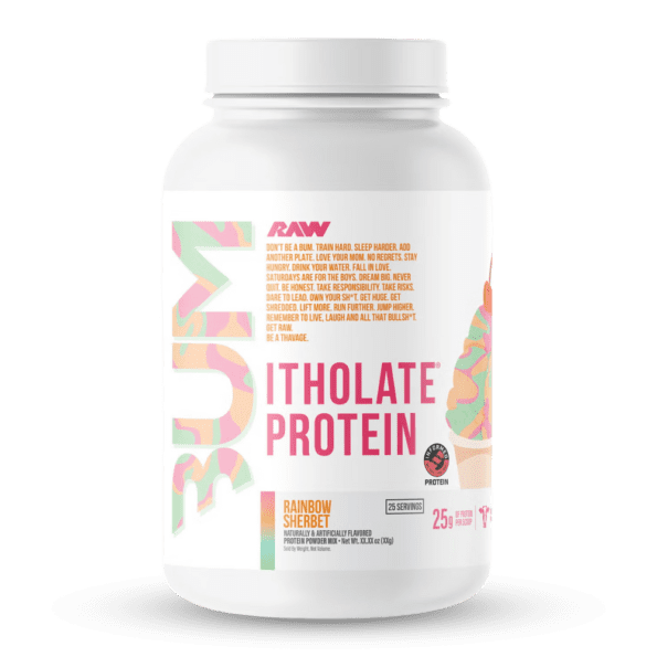 RAW CBUM ISO 780g (1.72 lbs) Proteína aislada de suero de leche | Sabor Rainbow Sheer Bet