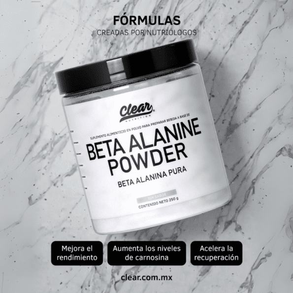 Clear Nutrition | Beta Alanine 100% Pura | 100 serv (250 gr) - Imagen 3