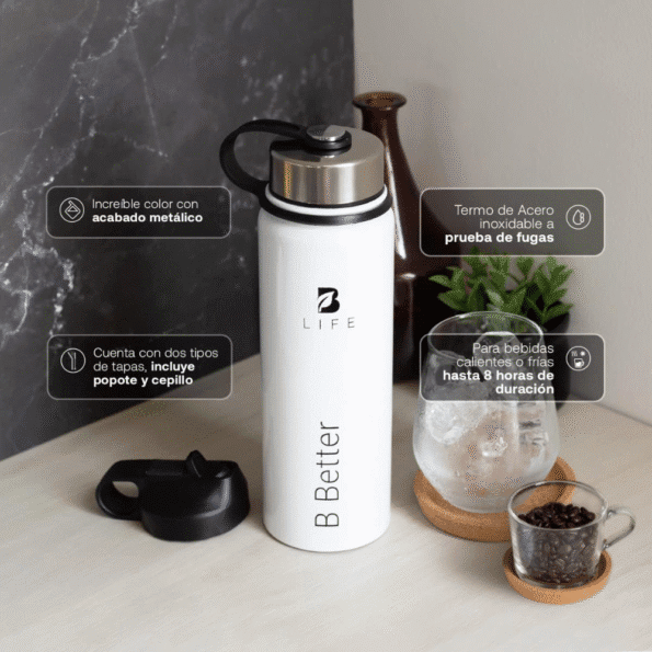 Blife | Botella Térmica 32oz WHITE - Imagen 2