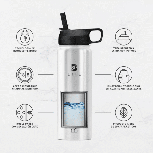 Blife | Botella Térmica 32oz WHITE - Imagen 3