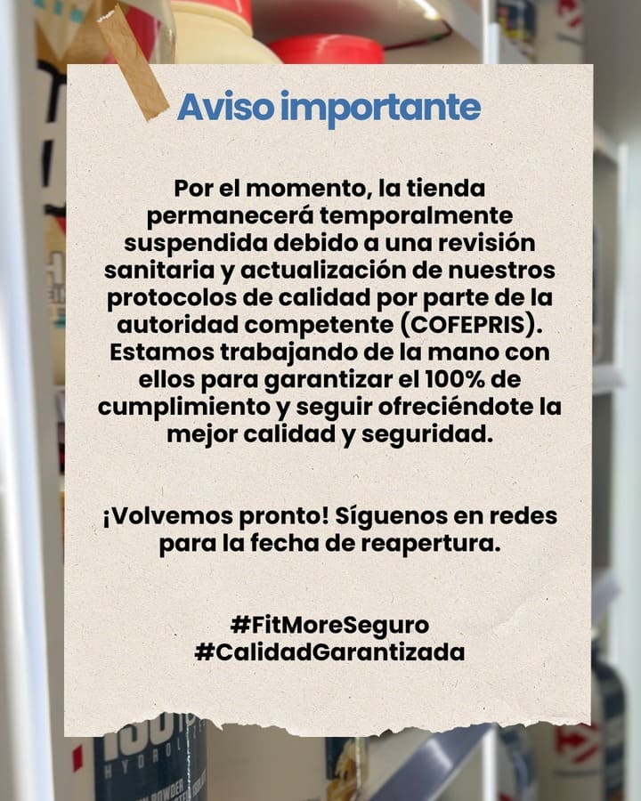 Aviso importante FitMore