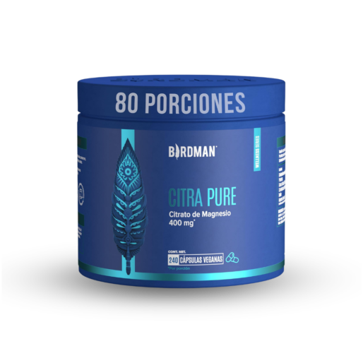 BIRDMAN | Citrato de Magnesio 400 mg | Sin Sabor Cápsula Vegana 80 Porciones | 240 Cápsulas