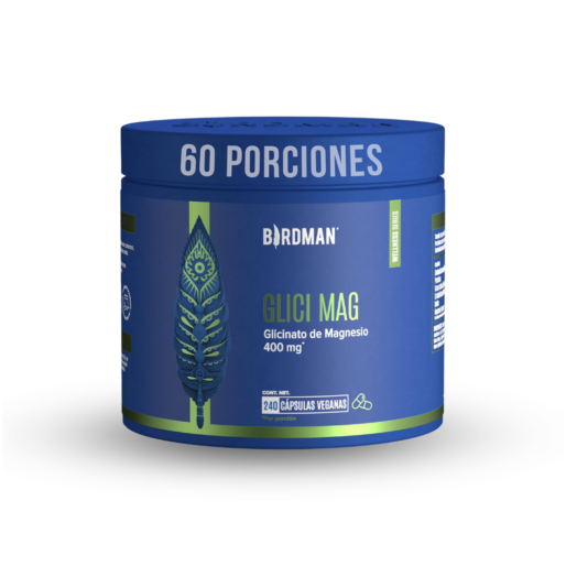 BIRDMAN | Glicinato de Magnesio 400 mg | Sin Sabor Cápsula Vegana 60 Porciones | 240 Cápsulas