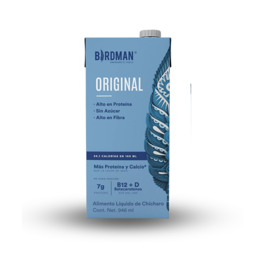 BIRDMAN | Bebida Vegetal de Chicharo 946 ml | Sin Azucar, Vegano, Sin Lactosa, Con Vitamina B12, A y D